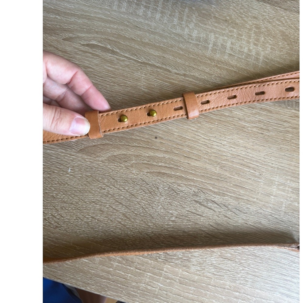 Madewell Small Transport Tote Leather Crossbody Bag Woven Tassel English Saddle - Picture 9 of 16